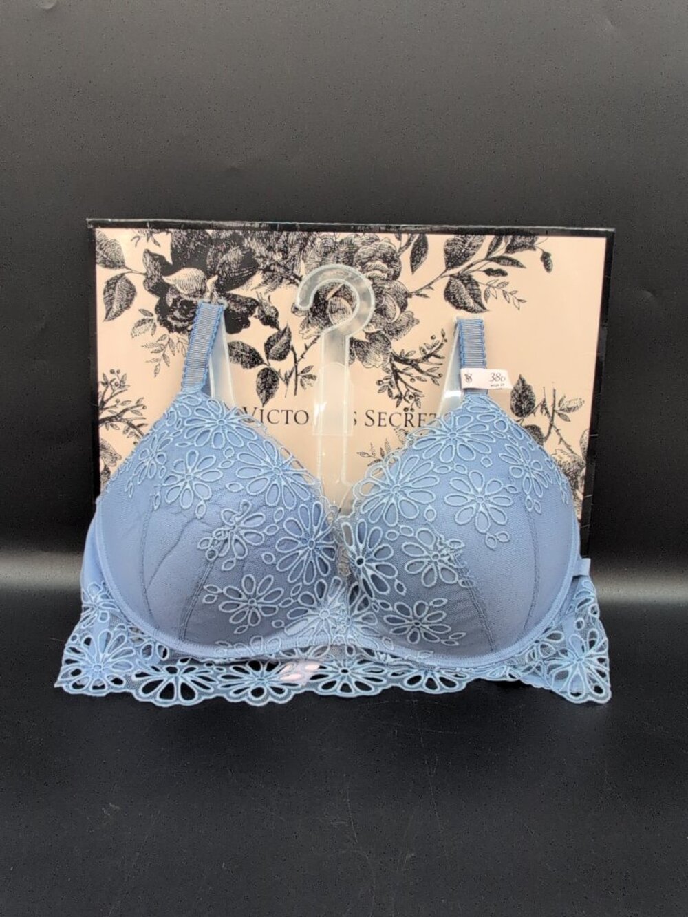 Victoria Secret Sexy Tee Daisy Eyelet Push Up Bra 38D Periwinkle Blue